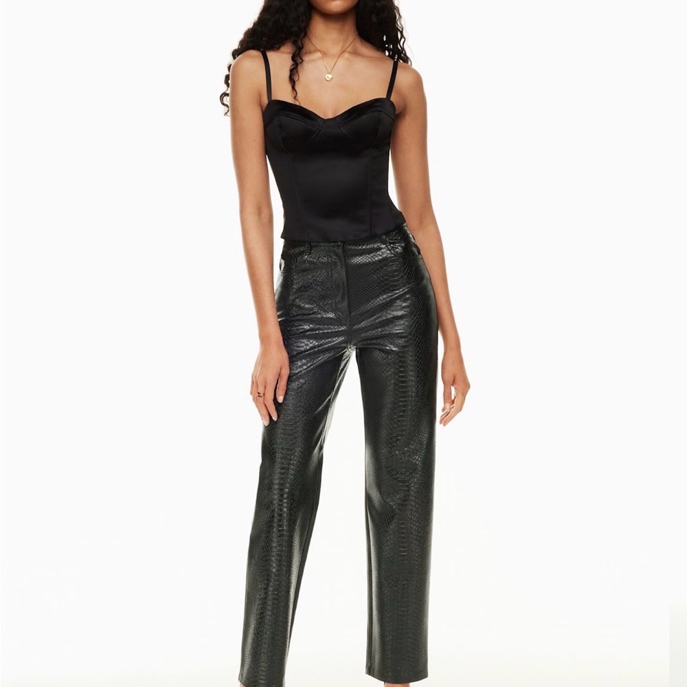 Wilfred Black Textured Straight Leg Pants
